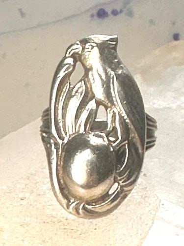 BIRD RING SIZE 6.75 FLORAL STERLING SILVER WOMEN GIRLS (1 of 2)