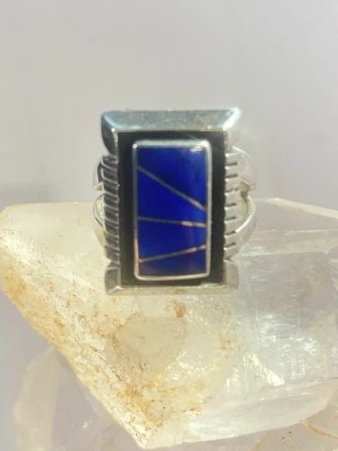 BLUE LAPIS RING NAVAJO STERLING SILVER WOMEN (1 of 2)