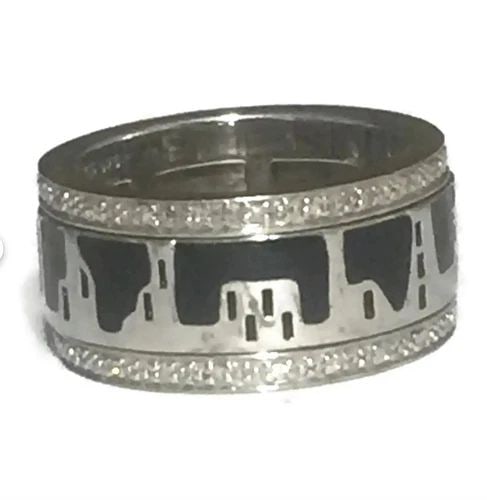 VINTAGE STERLING SILVER SPINNER SIZE 6.75 URBAN DWELLER RING WOMEN (1 of 2)