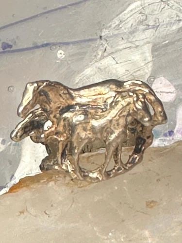 HORSE RING HORSES BAND COWGIRL THREE DIMENSIONAL SIZE 9 STERLING SILVER WOMEN (1 of 2)