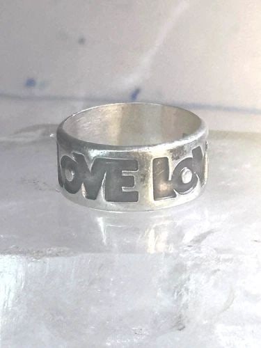 LOVE RING BELL TRADING CO BAND LOVE VALENTINE BAND SIZE 9.50 STERLING SILVER WOM: LOVE RING BELL TRADING CO BAND LOVE VALENTINE BAND SIZE 9.50 STERLING SILVER WOM Love Ring bell Trading co band LOVE Valentine band size 9.50 sterling silver women men Size 9.50 Weight 6.6g Width 3/8"
