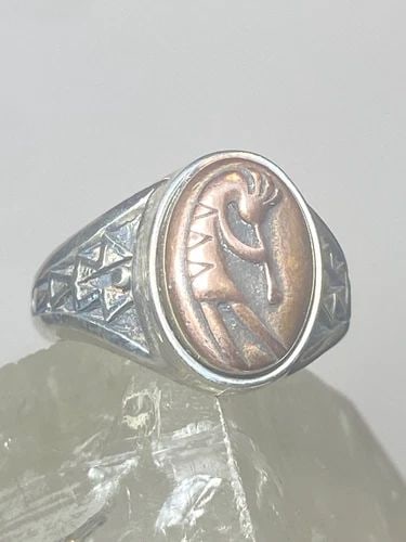 KOKOPELLI RING SIZE 6 WALDECK JOHNSON COPPER DETAILS SOUTHWEST BAND STERLING SI: KOKOPELLI RING SIZE 6 WALDECK JOHNSON COPPER DETAILS SOUTHWEST BAND STERLING SI Kokopelli ring size 6 Waldeck Johnson copper details southwest band sterling silver I leave the rings unpolished until I