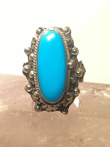POISON RING SIZE 9 ADJ BLUE MEXICO STERLING SILVER WOMEN: POISON RING SIZE 9 ADJ BLUE MEXICO STERLING SILVER WOMEN Poison ring blue Mexico sterling silver women Size 9 adjustable Weight 14.1g Length. 1. 3/8" Width. 1/2"" Thinnest part of band 3/16"