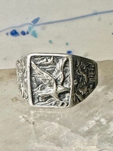 EAGLE RING BAND SUNRISE LANDSCAPE MOUNTAIN SUNRISE TREES SOUTHWEST SIZE 10.25 WO (1 of 2)