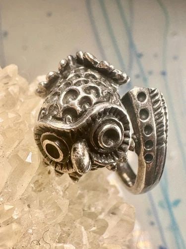 OWL RING SIZE 8 BIRD BAND STERLING SILVER WOMEN GIRLS (1 of 2)
