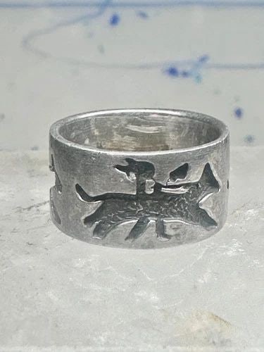 HORSE RING STORYTELLER NATIVE AMERICAN BAND SIZE 5.5 STERLING SILVER WOMEN (1 of 2)