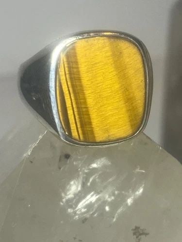 TIGER EYE RING SOUTHWEST BAND STERLING SILVER WOMEN MEN (1 of 2)