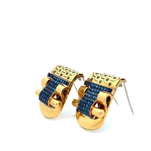 12.90 CARAT PRINCESS CUT AND ROUND BRILLIANT SAPPHIRE 18 KARAT YELLOW GOLD PIN: PRODUCT DESCRIPTION Title: 12.90 Carat Princess Cut and Round Brilliant Sapphire 18 Karat Yellow Gold Pin Metal: 18 Karat Yellow Gold Gemstone 1: 0.4 Carat Saph Number of Stones: 20 Shape: Round Brill