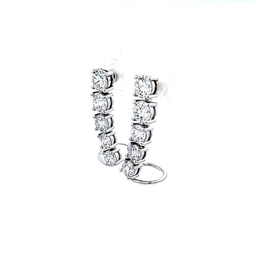 3.65 CARAT ROUND BRILLIANT E-D SI1-SI2 DIAMOND 14K WG DANGLING EARRING: 3.65 CARAT ROUND BRILLIANT E-D SI1-SI2 DIAMOND 14K WG DANGLING EARRING 3.65 Carat Round Brilliant E-D SI1-SI2 Diamond 14 Karat White Gold Dangling Earring 14k Dangle/Drop Details Department Unisex Adu