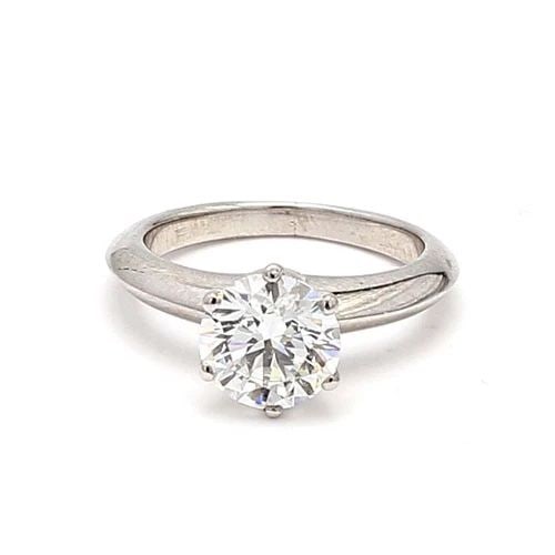 TIFFANY & CO.. 1.51 CARAT F-VS1 DIAMOND PLATINUM ENGAGEMENT RING (1 of 2)