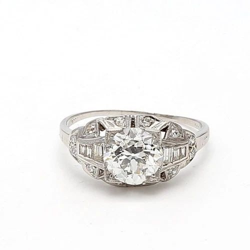 1.94 CARAT CIRCULAR BRILLIANT CUT H VS1 DIAMOND PLATINUM ENGAGEMENT RING (1 of 2)