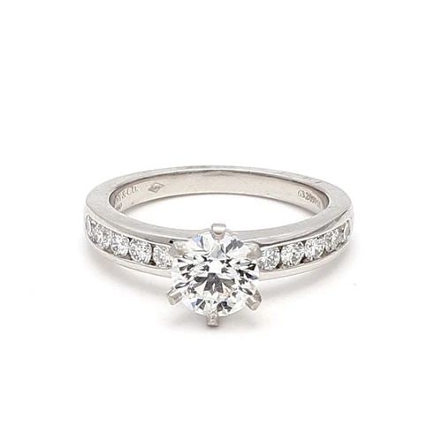 TIFFANY & CO.. 1.02 CARAT E-VVS1 DIAMOND PLATINUM ENGAGEMENT RING (1 of 2)