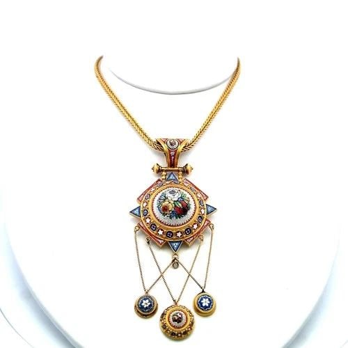 ANTIQUE 18K YELLOW GOLD & 14 KARAT GOLD PENDANT NECKLACE 42.6 GRAMS: ANTIQUE 18K YELLOW GOLD & 14 KARAT GOLD PENDANT NECKLACE 42.6 GRAMS ANTIQUE 18K YELLOW GOLD & 14 KARAT GOLD PENDANT NECKLACE 42.6 GRAMS PRODUCT DESCRIPTION Detailed Description: Vintage Estate Jewelry