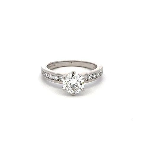 TIFFANY & CO 1.49 CARAT ROUND BRILLIANT DIAMOND PLATINUM ENGAGEMENT RING: TIFFANY & CO 1.49 CARAT ROUND BRILLIANT DIAMOND PLATINUM ENGAGEMENT RING Title: Tiffany & Co 1.49 Carat Round Brilliant G-F VS1 Diamond Platinum Engagement Ring Style: Engagement Metal: Platinum Gemst