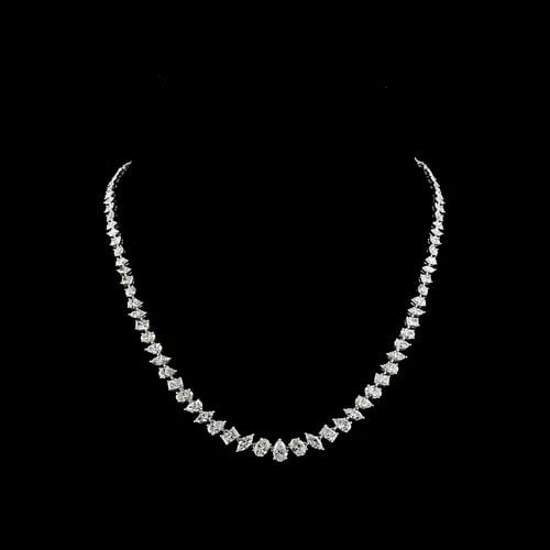 LAB-GROWN 15.35 CARAT MIX E-F-VS1 DIAMOND 14K WHITE GOLD STATION NECKLACE: LAB-GROWN 15.35 CARAT MIX E-F-VS1 DIAMOND 14K WHITE GOLD STATION NECKLACE LAB-GROWN 15.35 CARAT MIX E-F-VS1 DIAMOND 14K WHITE GOLD STATION NECKLACE PRODUCT DESCRIPTION Title: High-quality Brand-New Ec