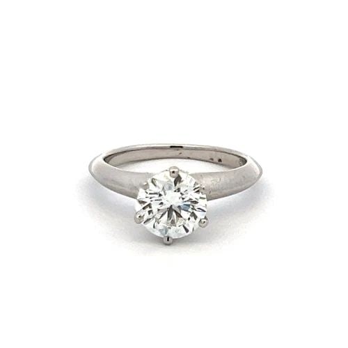 TIFFANY & CO 1.09 CARAT ROUND BRILLIANT DIAMOND PLATINUM ENGAGEMENT RING (1 of 2)