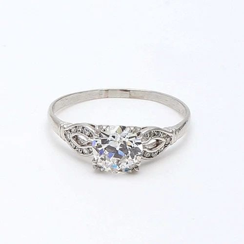 1.14 CARAT OLD EUROPEAN CUT SHAPE E-SI1 DIAMOND PLATINUM WEDDING RING: 1.14 CARAT OLD EUROPEAN CUT SHAPE E-SI1 DIAMOND PLATINUM WEDDING RING Title: 1.14 Carat Old European Cut Shape E-SI1 Diamond Platinum Wedding Ring Style: Wedding Metal: Platinum Gemstone 1: 0.14 Carat
