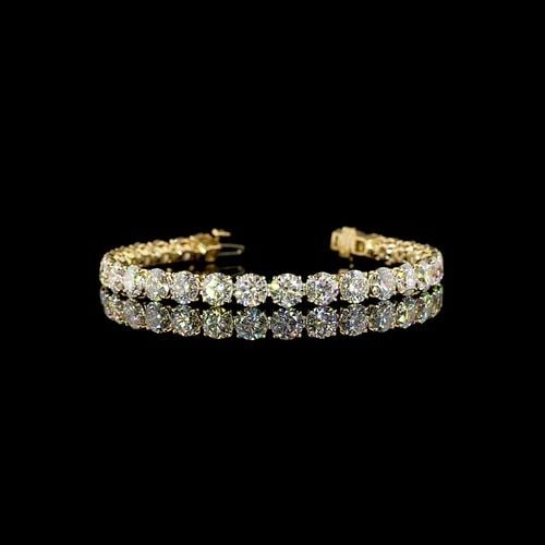 LAB-GROWN 20.36 CARAT ROUND E-F-VS1 DIAMOND 14K YELLOW GOLD TENNIS BRACELET: LAB-GROWN 20.36 CARAT ROUND E-F-VS1 DIAMOND 14K YELLOW GOLD TENNIS BRACELET Title: High-quality Brand-New Echo Friendly Elegant Lab-Grown 20.36 Carat Round E-F-VS1 Diamond 14K Yellow Gold Tennis Brace