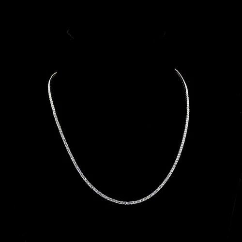 LAB-GROWN 5.35 CARAT ROUND G-H-SI DIAMOND PLATINUM TENNIS NECKLACE: LAB-GROWN 5.35 CARAT ROUND G-H-SI DIAMOND PLATINUM TENNIS NECKLACE Title: High-quality Brand-New Echo Friendly Elegant Lab-Grown 5.35 Carat Round G-H-SI Diamond Platinum Tennis Necklace Video Link: Wa