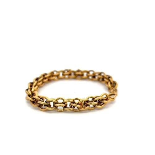 VINTAGE 18 KARAT YELLOW GOLD LINK BRACELET 38.2 GRAMS 7 INCH (1 of 2)