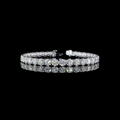 LAB-GROWN 17.35 CARAT ROUND E-F-VS1 DIAMOND 14K WHITE GOLD TENNIS BRACELET: LAB-GROWN 17.35 CARAT ROUND E-F-VS1 DIAMOND 14K WHITE GOLD TENNIS BRACELET Title: High-quality Brand-New Echo Friendly Elegant Lab-Grown 17.35 Carat Round E-F-VS1 Diamond 14K White Gold Tennis Bracele