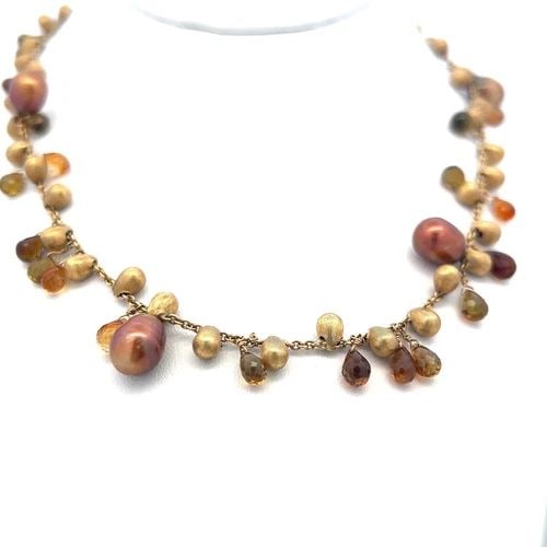 MARCO BICEGO 5.8-4.3MM BRIOLETTE CITRINE 18 KARAT YELLOW GOLD LINK NECKLACE: MARCO BICEGO 5.8-4.3MM BRIOLETTE CITRINE 18 KARAT YELLOW GOLD LINK NECKLACE Title: Marco Bicego 1.00 Carat B Citrine 18 Karat Yellow Gold Link Necklace Style: Link Metal: 18 Karat Yellow Gold Gemstone