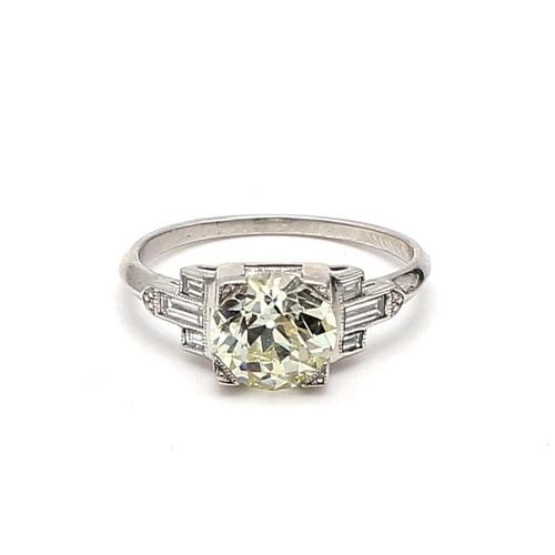 1.57 CARAT OLD EUROPEAN CUT N VVS2 DIAMOND PLATINUM ENGAGEMENT RING: 1.57 CARAT OLD EUROPEAN CUT N VVS2 DIAMOND PLATINUM ENGAGEMENT RING Title: 1.57 Carat Old European Cut N VVS2 Diamond Platinum Engagement Ring Style: Engagement Metal: Platinum Gemstone 1: 1.57 Carat 