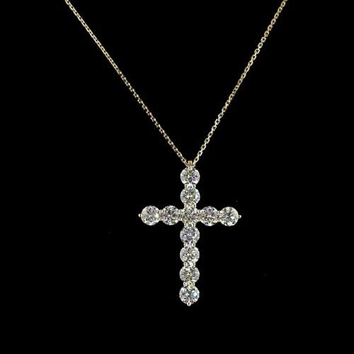 LAB-GROWN 3.03 CARAT ROUND E-F-SI DIAMOND 14K YELLOW GOLD CROSS PENDANT: LAB-GROWN 3.03 CARAT ROUND E-F-SI DIAMOND 14K YELLOW GOLD CROSS PENDANT LAB-GROWN 3.03 CARAT ROUND E-F-SI DIAMOND 14K YELLOW GOLD CROSS PENDANT $8,710.00 PRODUCT DESCRIPTION Title: High-quality Brand-