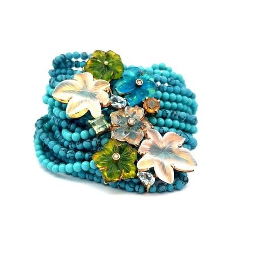 18K YG BEAD BRACELET 0.03CT DIAMOND 0.7CT AQUAMARINE 0.75CT PERIDOT & TURQUOISE: 18K YG BEAD BRACELET 0.03CT DIAMOND 0.7CT AQUAMARINE 0.75CT PERIDOT & TURQUOISE 18K YG BEAD BRACELET 0.03CT DIAMOND 0.7CT AQUAMARINE 0.75CT PERIDOT & TURQUOISE PRODUCT DESCRIPTION Video: Video Link De