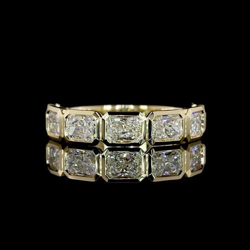 LAB-GROWN 2.05 CARAT RADIANT E-F-VS+ DIAMOND 14K YG SEVEN STONES ETERNITY BAND: LAB-GROWN 2.05 CARAT RADIANT E-F-VS+ DIAMOND 14K YG SEVEN STONES ETERNITY BAND Title: High-quality Brand-New Echo Friendly Elegant Lab-Grown 2.05 Carat Radiant E-F-VS+ Diamond 14K Yellow Gold Seven St