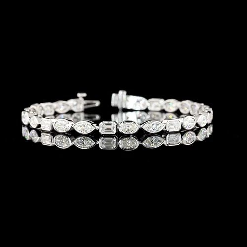 LAB-GROWN 7.98 CARAT MIX F-VS1 DIAMOND 14K WHITE GOLD TENNIS BRACELET: LAB-GROWN 7.98 CARAT MIX F-VS1 DIAMOND 14K WHITE GOLD TENNIS BRACELET Title: High-quality Brand-New Echo Friendly Elegant Lab-Grown 7.98 Carat MIX F-VS1 Diamond 14K White Gold Tennis Bracelet Video Li