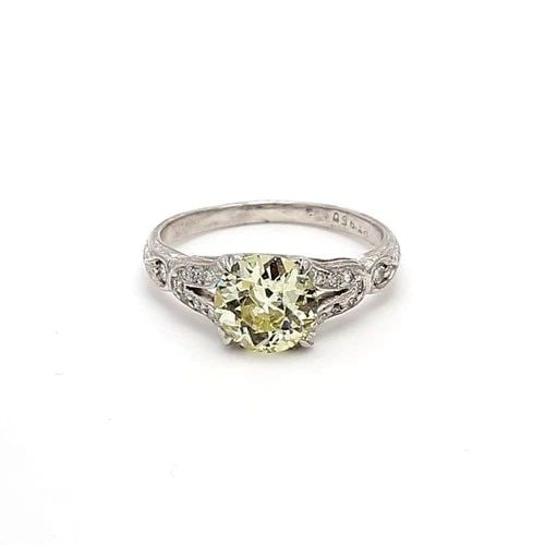 1.42 CARAT OLD EUROPEAN CUT W I1 DIAMOND PLATINUM WEDDING RING: 1.42 CARAT OLD EUROPEAN CUT W I1 DIAMOND PLATINUM WEDDING RING Title: 1.42 Carat Old European Cut W I1 Diamond Platinum Wedding Ring Style: Wedding Metal: Platinum Gemstone 1: 1.26 Carat Diamond Numbe