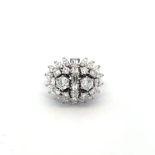 PLATINUM COCKTAIL RING WITH 3.85 CARAT ROUND AND MULTI SHAPE F-VS DIAMONDS (1 of 2)