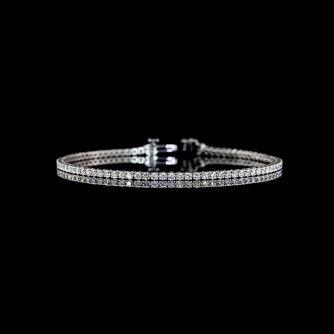 LAB-GROWN 2.17 CARAT ROUND E-F-VS+ DIAMOND PLATINUM TENNIS BRACELET: LAB-GROWN 2.17 CARAT ROUND E-F-VS+ DIAMOND PLATINUM TENNIS BRACELET Title: High-quality Brand-New Echo Friendly Elegant Lab-Grown 2.17 Carat Round E-F-VS+ Diamond Platinum Tennis Bracelet Video Link: 