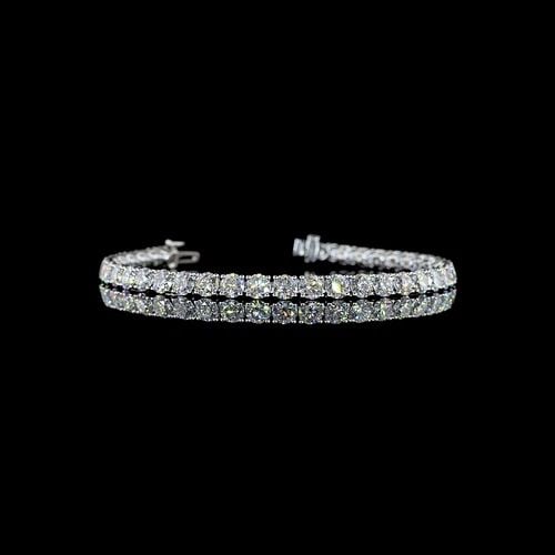 LAB-GROWN 9.93 CARAT ROUND E-F-VS2 DIAMOND 14K WHITE GOLD TENNIS BRACELET (1 of 2)