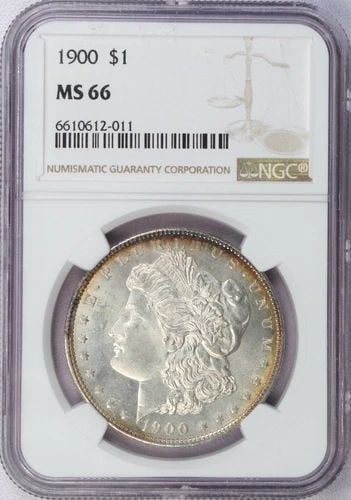 1900 MORGAN SILVER DOLLAR $1, NGC MS66, GEM UNCIRCULATED, LIGHTLY TONED: 1900 MORGAN SILVER DOLLAR $1, NGC MS66, GEM UNCIRCULATED, LIGHTLY TONED 1900 Morgan Silver Dollar $1, NGC MS66, Gem Uncirculated, Lightly Toned THE ITEM(S) IN THE PHOTO(S) IS THE EXACT ITEM(S) YOU WIL