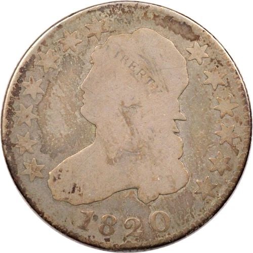 1820 CAPPED BUST QUARTER 25C, GOOD G (1 of 2)