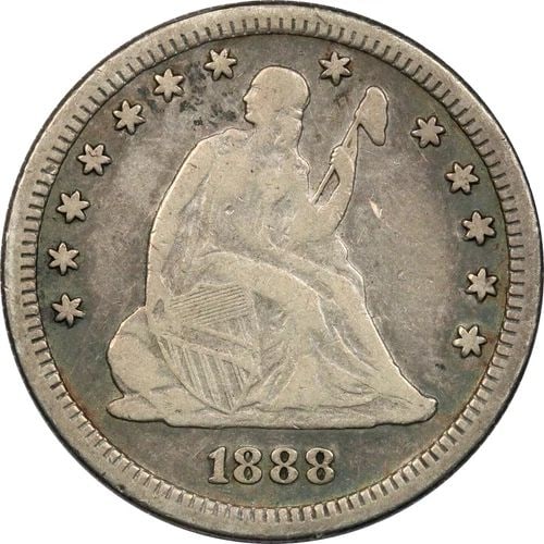 1888-S SEATED LIBERTY QUARTER 25C, VERY FINE VF (1 of 2)