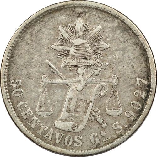 1877 GO S MEXICO SILVER 50 CENTAVOS, VERY FINE VF+, KM# 407.4: 1877 GO S MEXICO SILVER 50 CENTAVOS, VERY FINE VF+, KM# 407.4 1877 Go S Mexico Silver 50 Centavos, Very Fine VF+, KM# 407.4 THE ITEM(S) IN THE PHOTO(S) IS THE EXACT ITEM(S) YOU WILL RECEIVE!