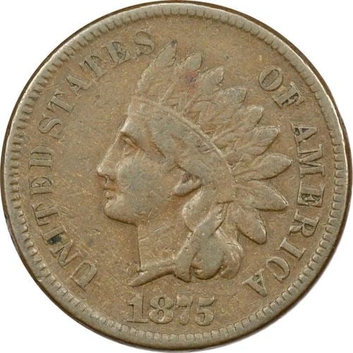 1875 INDIAN HEAD CENT 1C, VERY FINE VF (1 of 2)