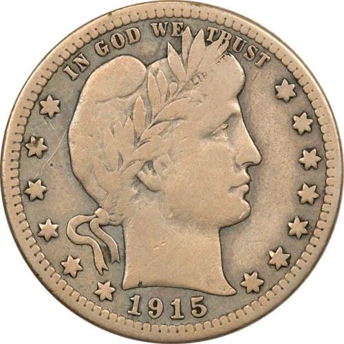 1915-S BARBER QUARTER 25C, VERY FINE VF (1 of 2)