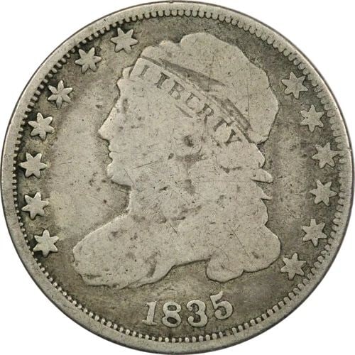 1835 CAPPED BUST DIME 10C, GOOD G (1 of 2)