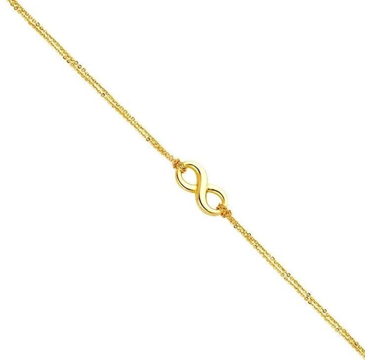 NEW 14K YELLOW GOLD INFINITY HOLLOW BRACELET (1 of 2)