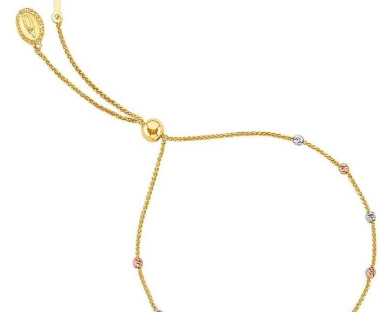 NEW 14K TRI COLOR GOLD BALL FRIENDSHIP BRACELET: NEW 14K TRI COLOR GOLD BALL FRIENDSHIP BRACELET BALL FRIENDSHIP BRACELET NEW 14K TRI COLOR GOLD 0 Apx WEIGHT - 2.4g