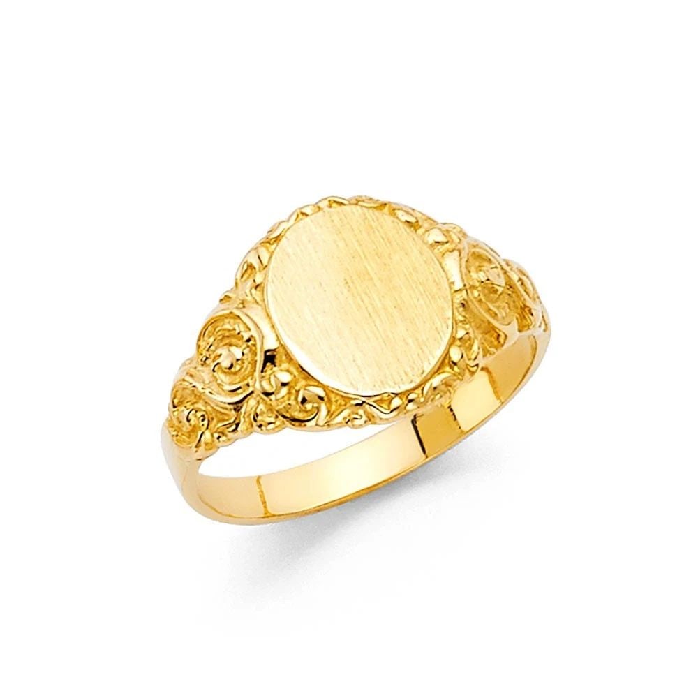 NEW 14K YELLOW GOLD KID SIGNET RING: NEW 14K YELLOW GOLD JUNIOR SIGNET RING JUNIOR SIGNET RING NEW 14K YELLOW GOLD WIDTH : 11 mm WEIGHT : 2.4g