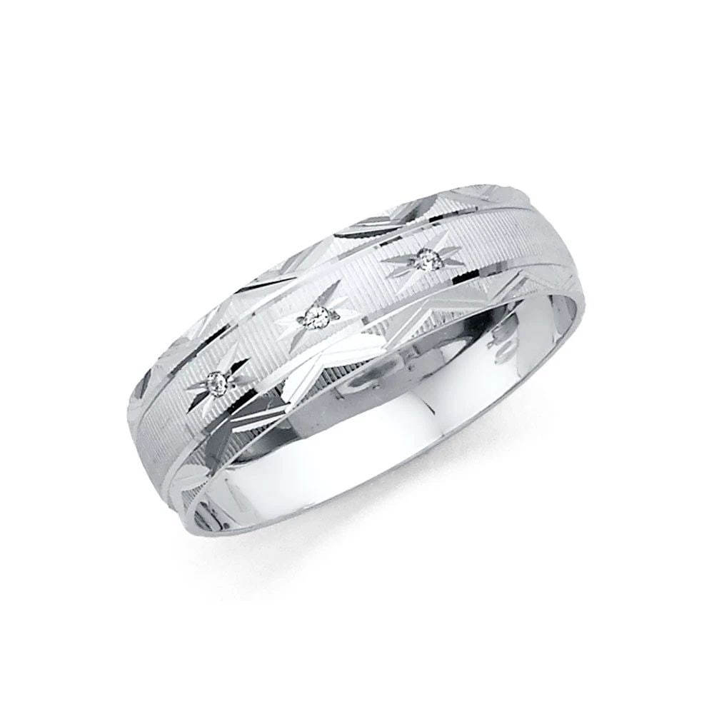 NEW 14K WHITE GOLD MEN'S WEDDING BAND - SIZE 10: NEW 14K WHITE GOLD MEN'S WEDDING BAND MEN'S WEDDING BAND NEW 14K WHITE GOLD WIDTH : 6 mm WEIGHT : 2.4g