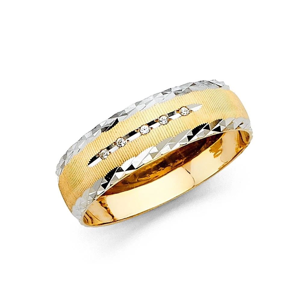 NEW 14K TWO TONE GOLD MEN'S WEDDING BAND - SIZE 10: NEW 14K TWO TONE GOLD MEN'S WEDDING BAND MEN'S WEDDING BAND NEW 14K TWO TONE GOLD WIDTH : 6 mm WEIGHT : 2.4g