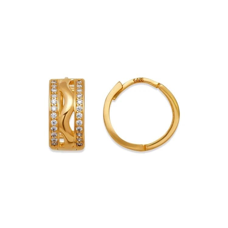 NEW 14K YELLOW GOLD HUGGIE EARRINGS: NEW 14K YELLOW GOLD HUGGIE EARRINGS HUGGIE EARRINGS NEW 14K YELLOW GOLD Width: Approx. 7x14mm Apx WEIGHT: 2.4g