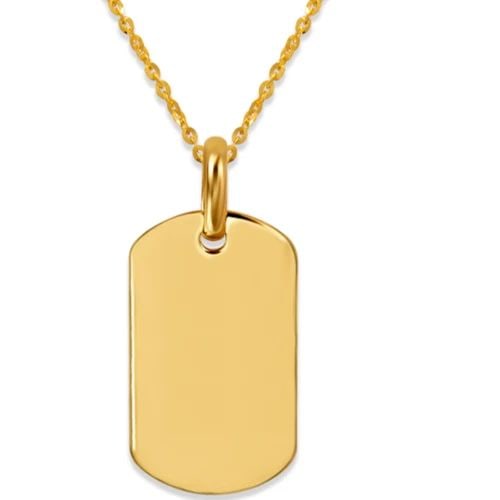 NEW 14K YELLOW GOLD HIGH POLISHED RECTANGLE PENDANT (1 of 2)