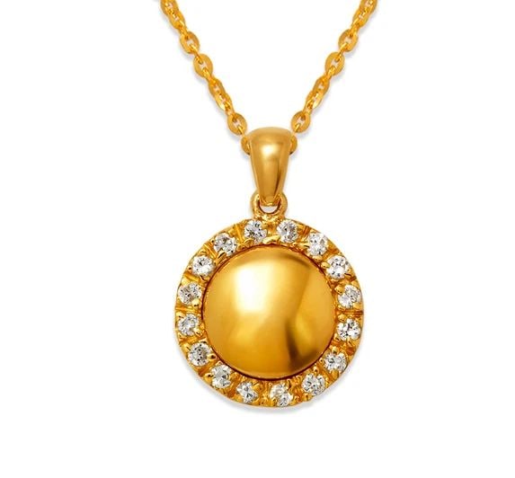 NEW 14K YELLOW GOLD CIRCLE PENDANT (1 of 2)